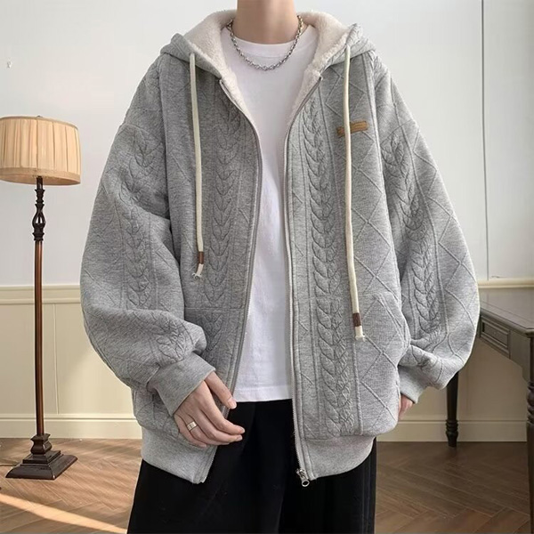 Men's Lamb Fleece Hooded Jacket