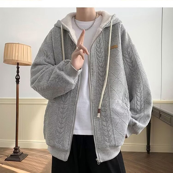 Men's Lamb Fleece Hooded Jacket