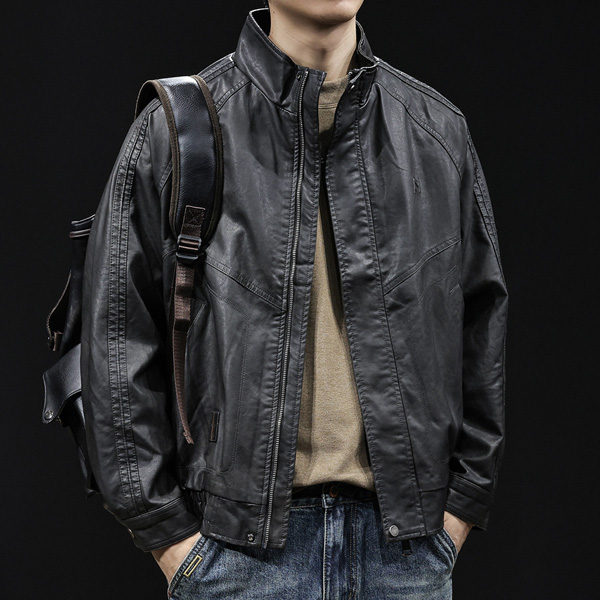 Men's Motorcycle PU Leather Jacket