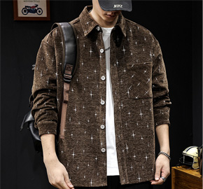 Chenille Casual Shirt Men's Jacket