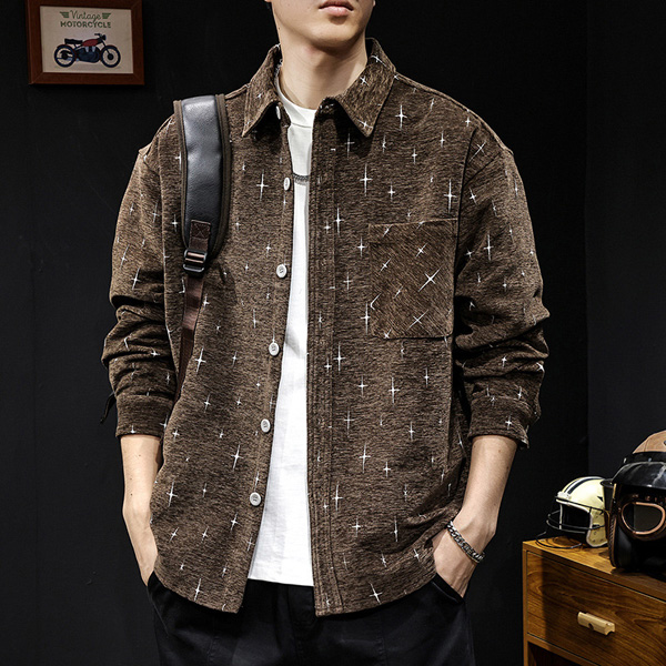 Chenille Casual Shirt Men's Jacket
