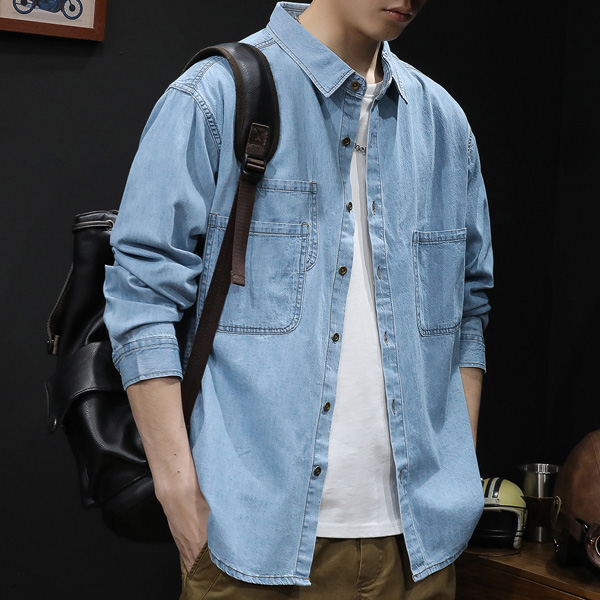Men's Casual Thin Denim Shirt