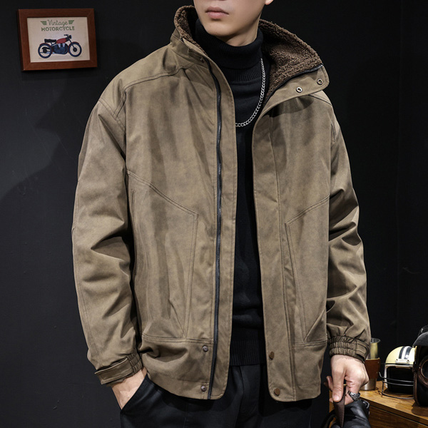 Men's Cotton Stand Collar Casual Work Jacket