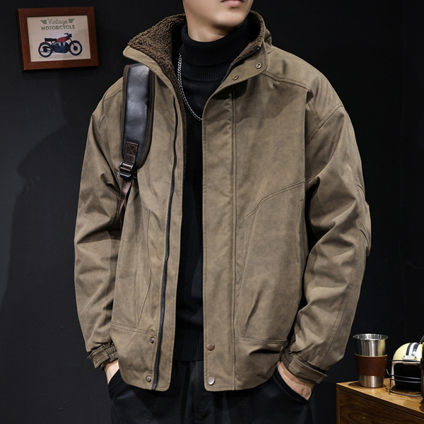 Men's Cotton Stand Collar Casual Work Jacket