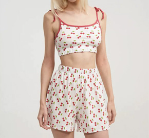 Printed Camisole Pajama Shorts Two Piece Home Set
