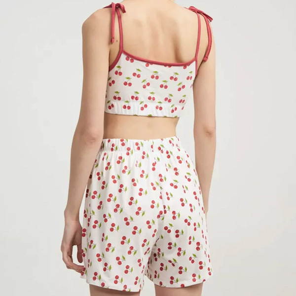 Printed Camisole Pajama Shorts Two Piece Home Set
