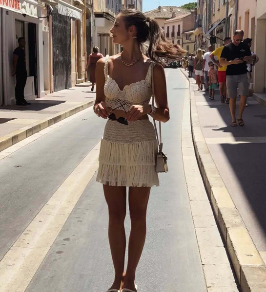 Fashion Fringe Vacation Style Cutout Dress Two-piece Set