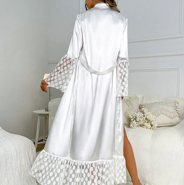 Ice Silk Long-sleeved Robe Homewear Women