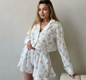 Casual Long-sleeved Shorts Loungewear Women