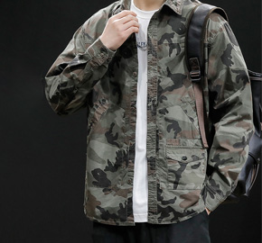 Men's Camouflage Long Sleeve Casual Shirt Jacket