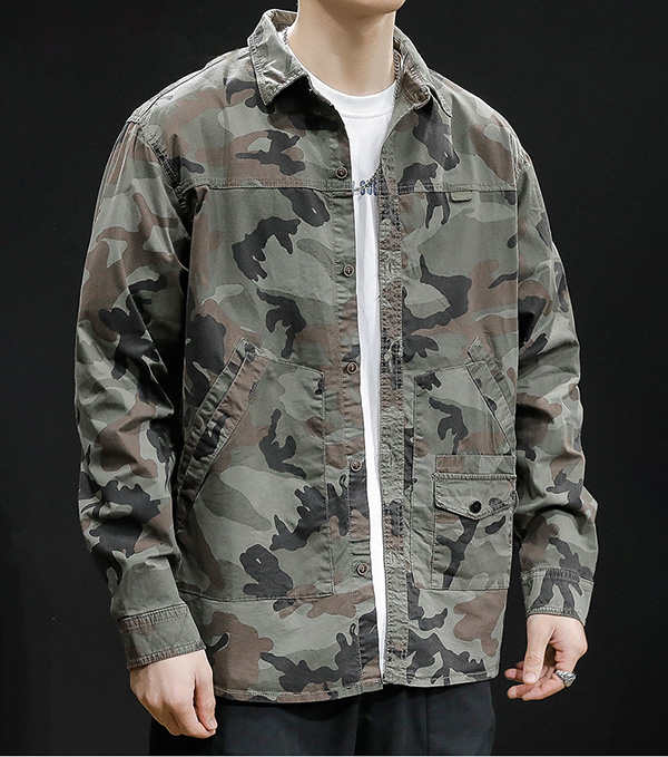 Men's Camouflage Long Sleeve Casual Shirt Jacket