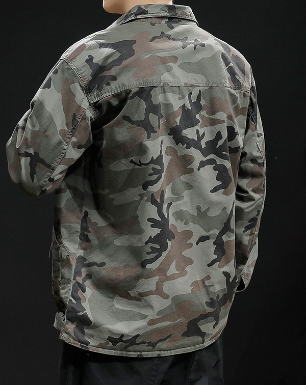 Men's Camouflage Long Sleeve Casual Shirt Jacket