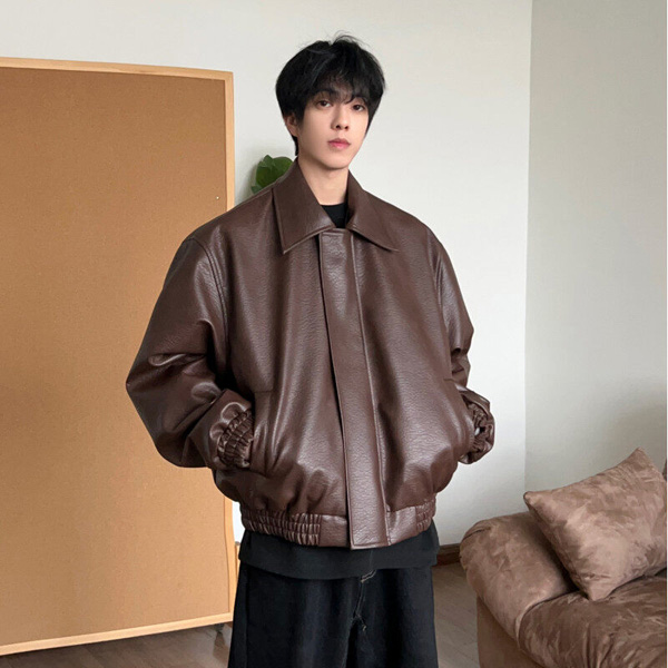 Shiny PU Jacket for Men