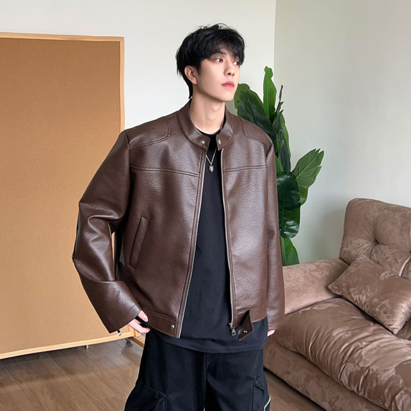 Shiny PU Jacket for Men