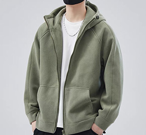 Men's Polar Fleece Hooded Cardigan Sweatshirt