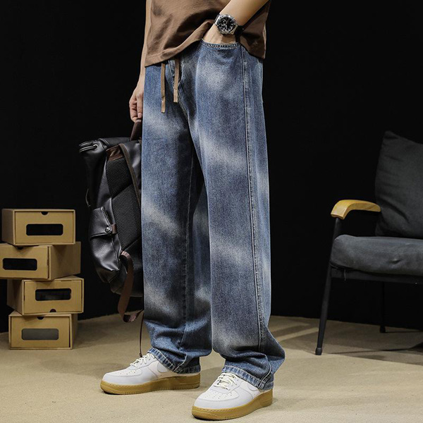 Gradient Light Color Loose Straight Jeans