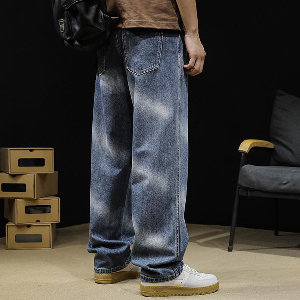 Gradient Light Color Loose Straight Jeans