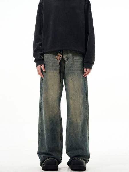 Vintage Washed Straight Wide-leg Loose Jeans