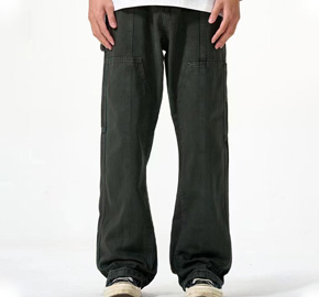 Dark Gray Simple Style Straight Leg Loose Men's Jeans