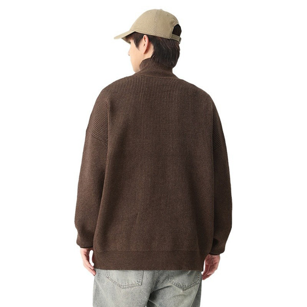 Vintage Half Turtleneck Knit Sweater For Men