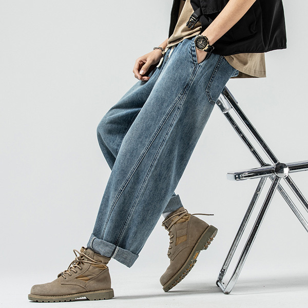 Wide Leg Falling Loose Straight Leg Jeans