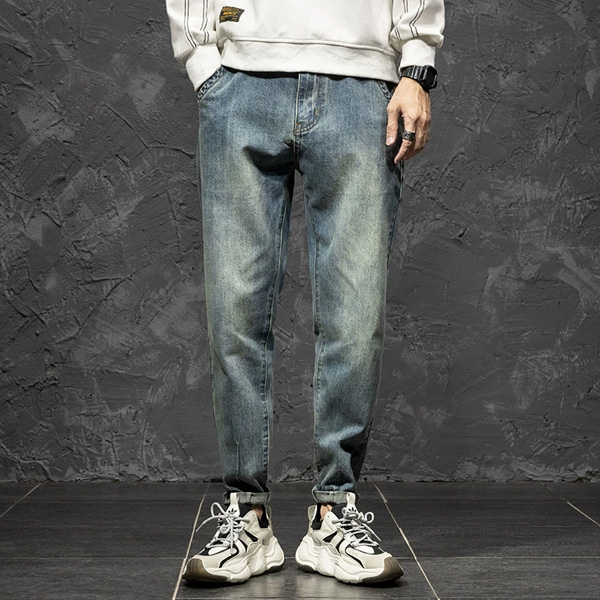 Straight Loose Nine-minute Harem Jeans for Men