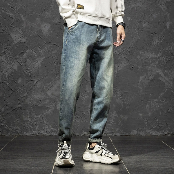 Straight Loose Nine-minute Harem Jeans for Men