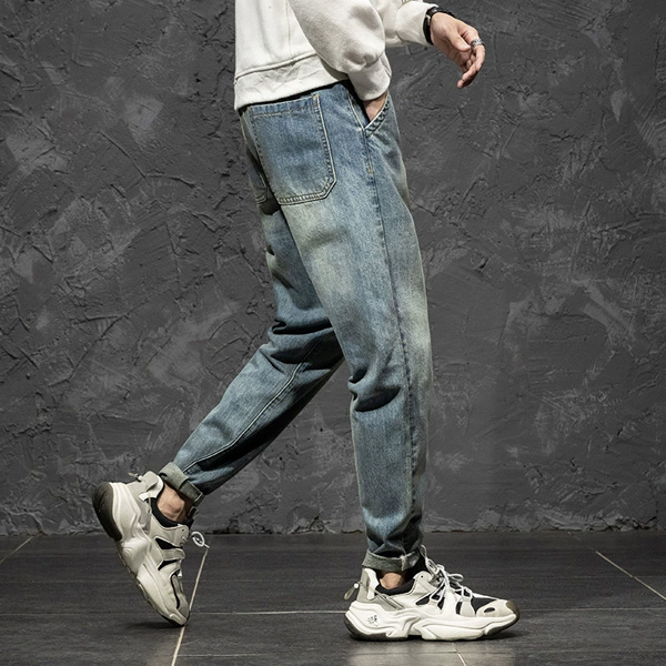 Straight Loose Nine-minute Harem Jeans for Men