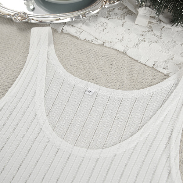 Knit Cutout Casual Tank Top Long Pants Pajamas