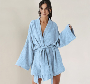Simple Loose Cardigan Long Sleeve Ladies Short Robe