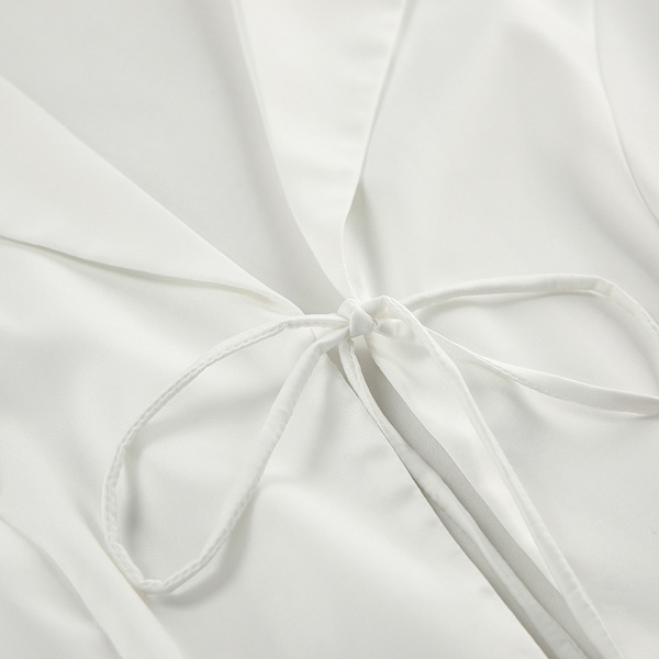 Satin Long Sleeve Shorts Casual Cardigan Feather Sleeve Pajamas